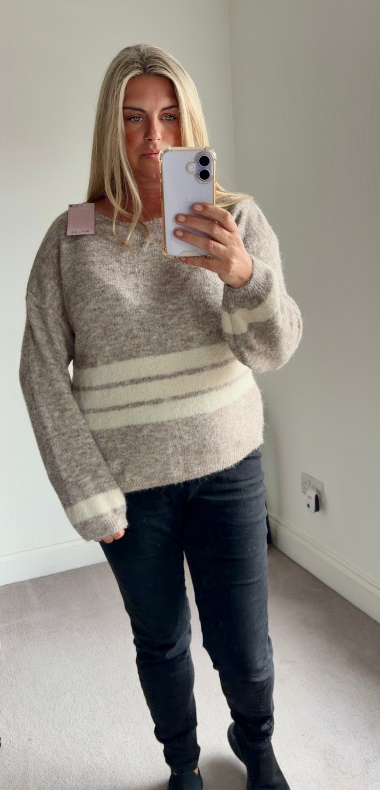Aria stripped round neck jumper