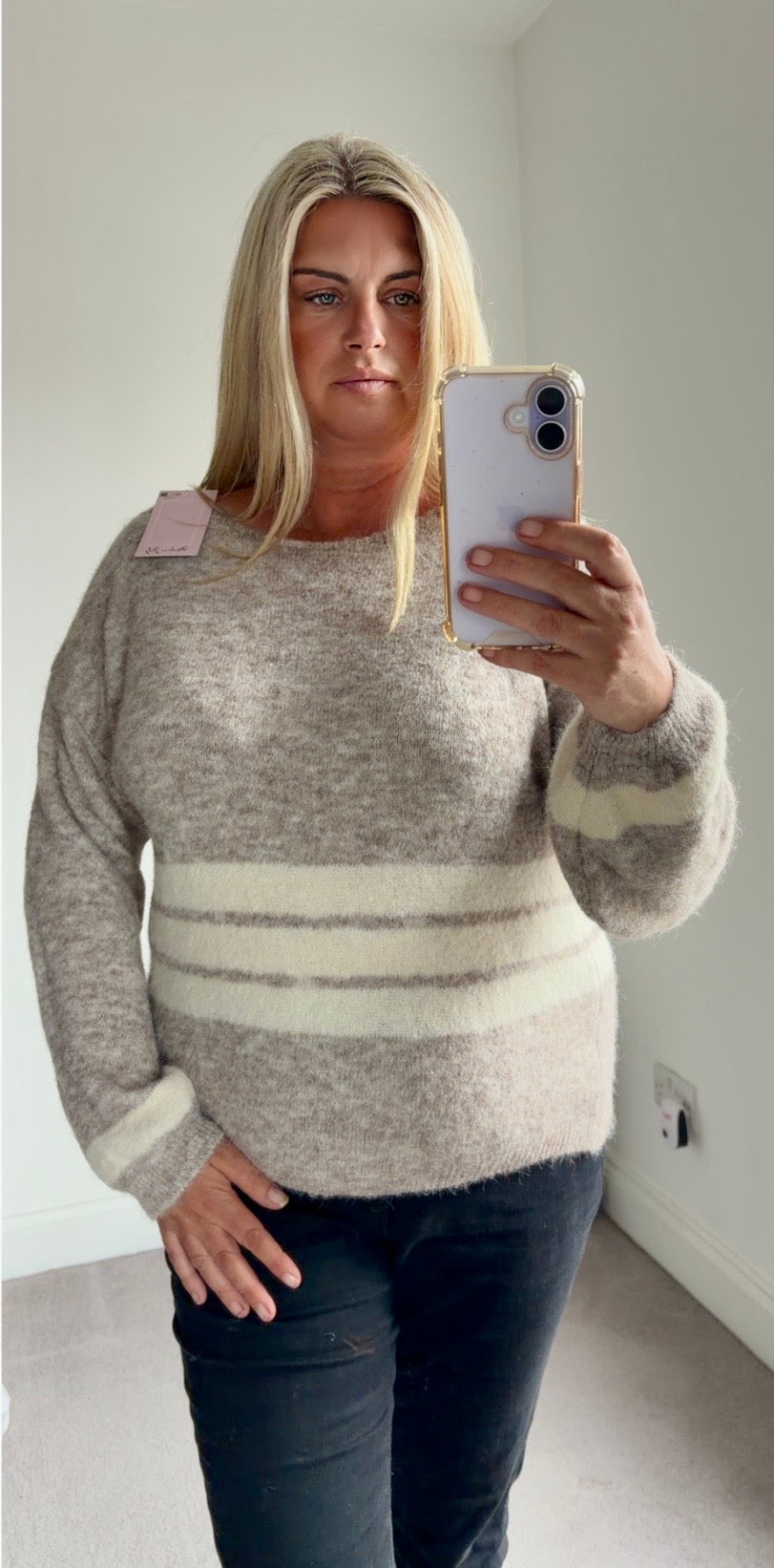 Aria stripped round neck jumper