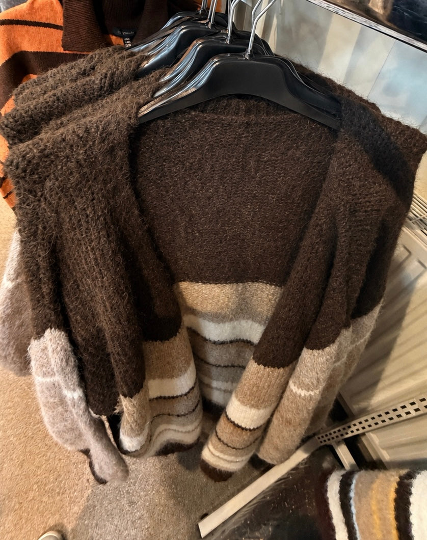 Saffron Stripe Knit Cosy Cardigan