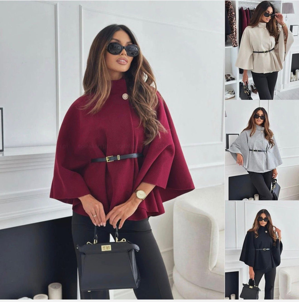 Mia Belted Poncho