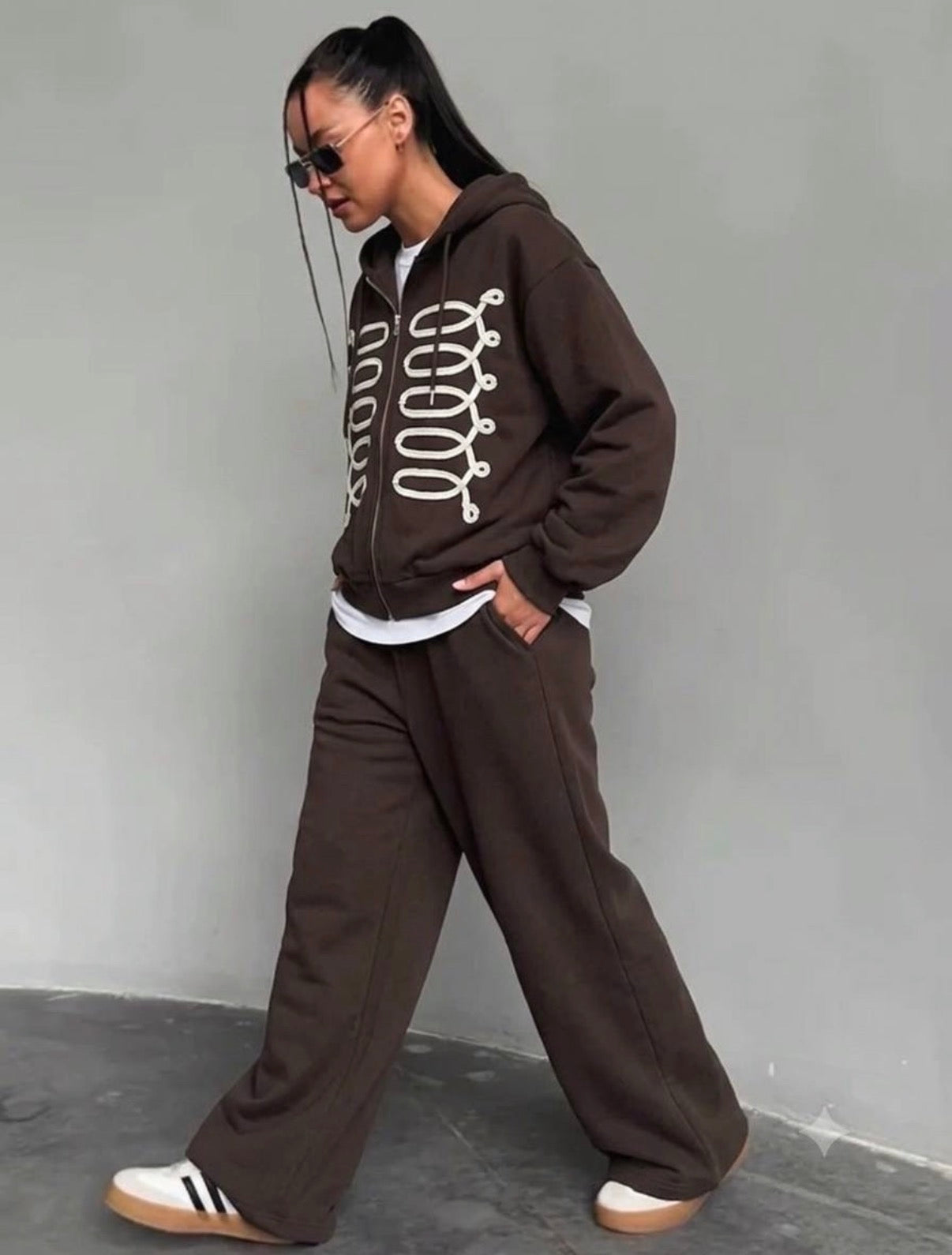 New Military-Style Hoodie & Wide-Leg Trouser Set 🔥
