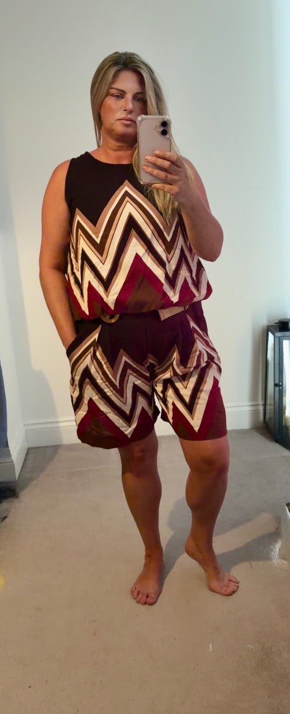 Vanessa Top And Belted Shorts