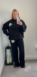 Black Symbol Knitted Lounge Set
