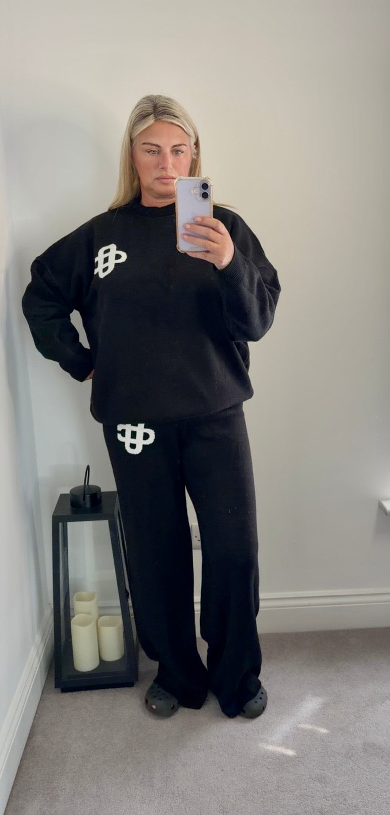 Black Symbol Knitted Lounge Set