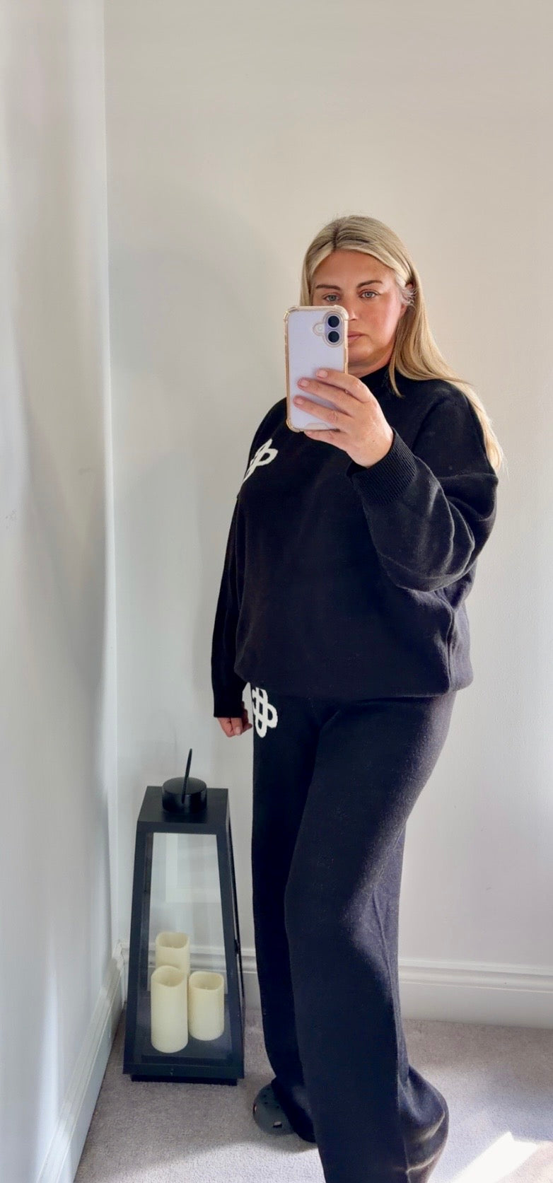 Black Symbol Knitted Lounge Set