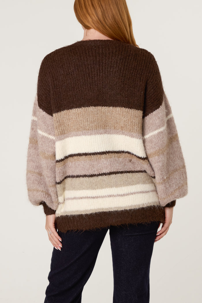Saffron Stripe Knit Cosy Cardigan
